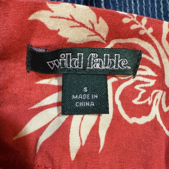 Wild Fable Mini Dress Womens S Red Floral Y2K Cottagecore Summer Vacay Sundress - Picture 5 of 9